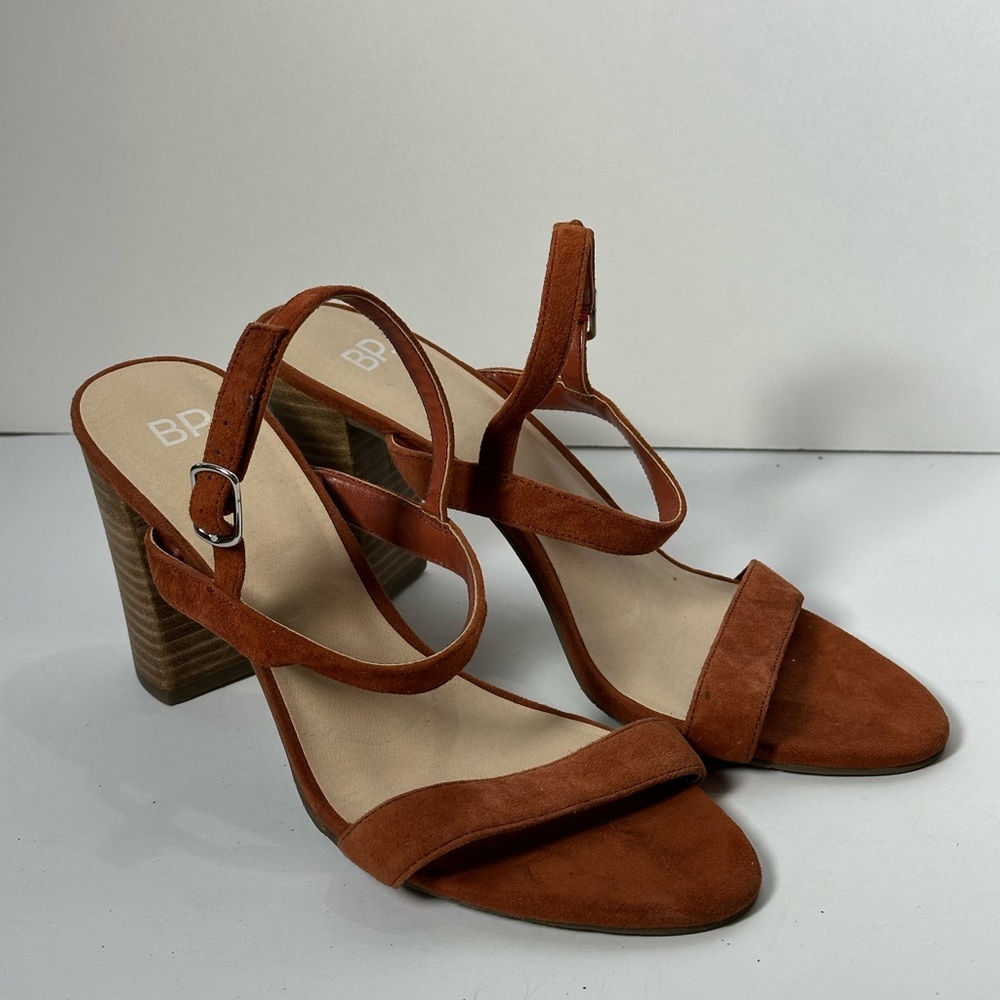 BP. Lula Block Slingback Sandal Suede Open Toe Ankle Strap Women's Size 9 M